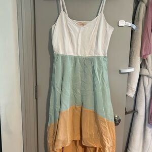 Colorblock High Low Dress